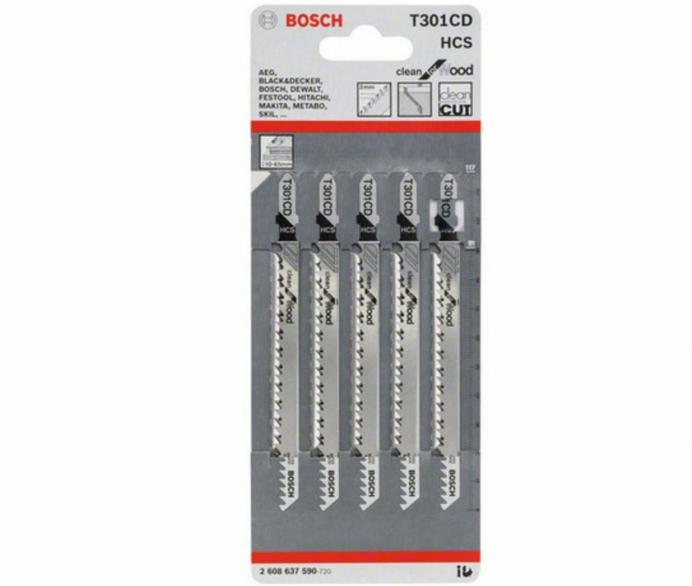 Пилки для лобзика BOSCH T301CD