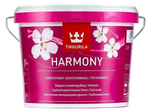 TIKKURILA HARMONY краска для стен и потолков акрилатная бархатисто матовая 2.7 л. База А