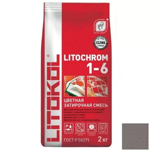 Затирка Litokol Litochrom 1-6 C.10 серый (2 кг)