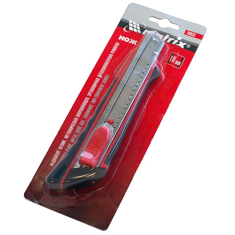 Нож с выдвижным лезвием 18 мм MATRIX двухкомпонентная рукоятка