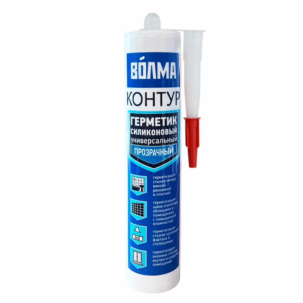 Герметик силиконовый Волма-Контур 290 мл прозрачный универсальный