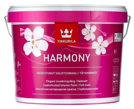 TIKKURILA HARMONY краска для стен и потолков акрилатная бархатисто матовая 9 л. База А