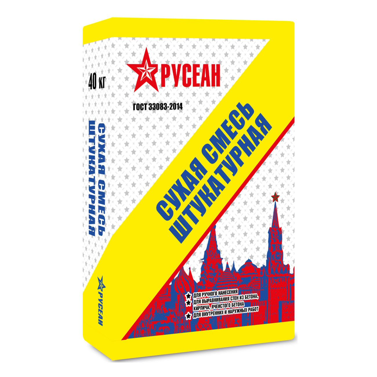 Сухая смесь штукатурная М150 Русеан 40кг