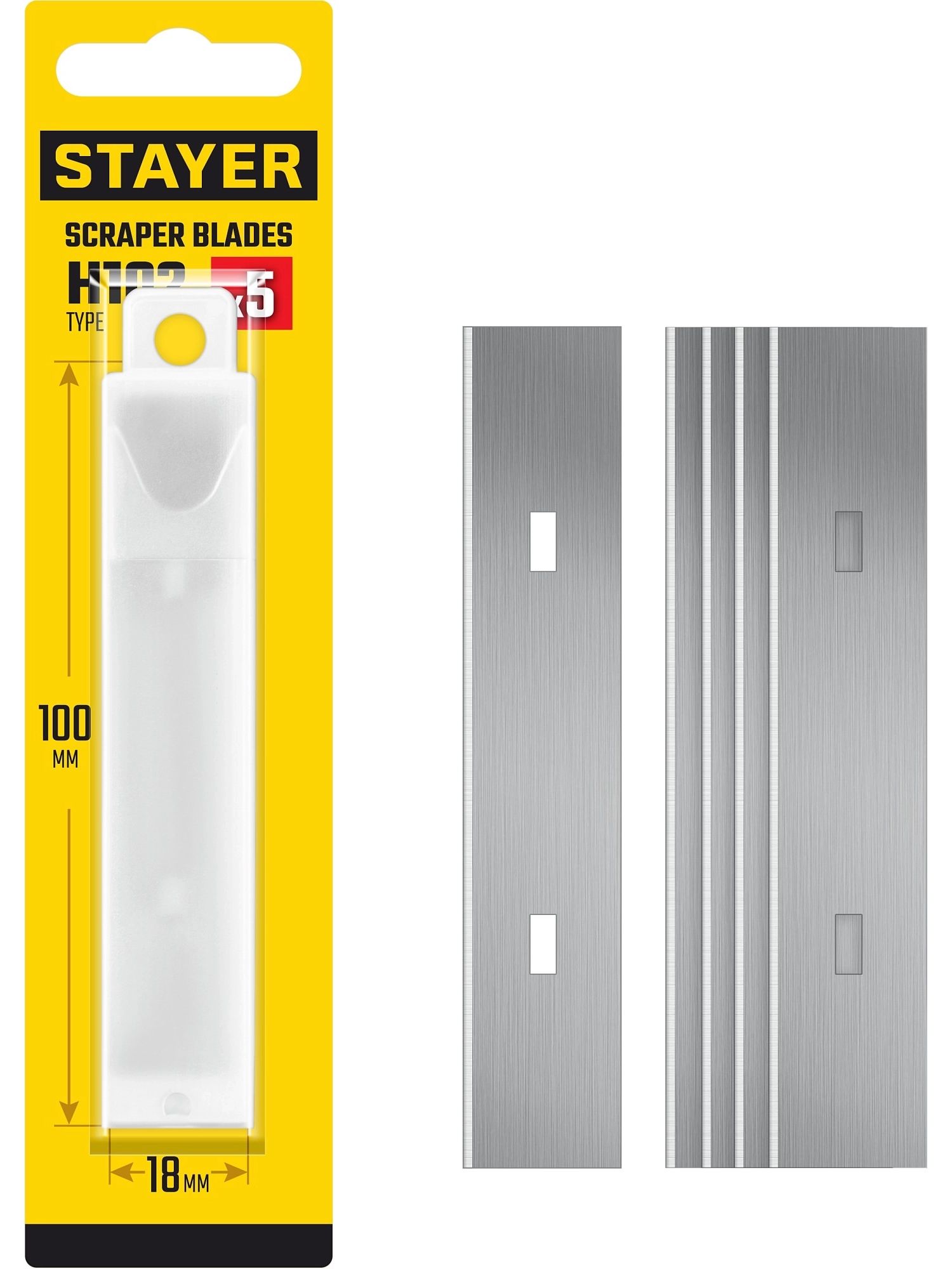 Сменное лезвие для скребка STAYER 100 мм, 5 шт