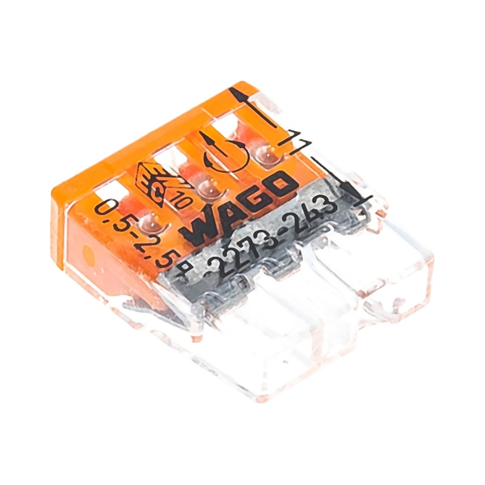 Клемма 3 контакта с пастой WAGO 2273-243 (0,5х2,5мм)