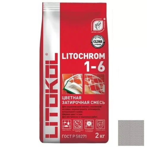 Затирка Litokol Litochrom 1-6 C.30 жемчужно-серый (2 кг)