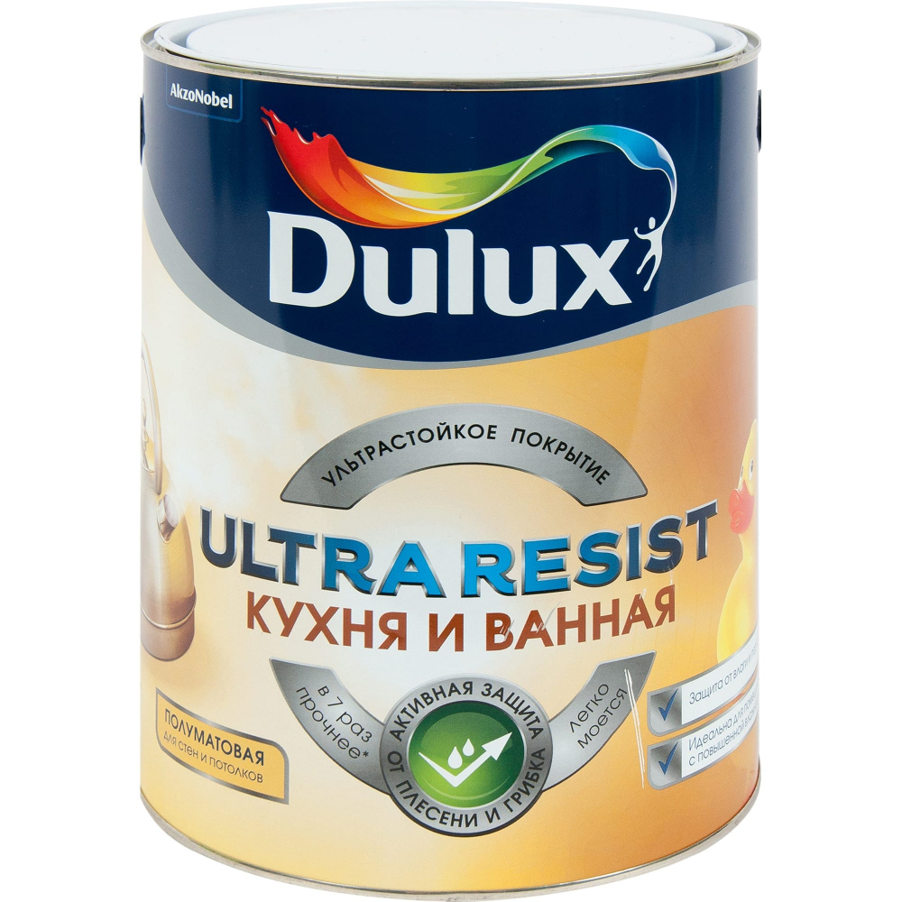 DULUX ULTRA RESIST КУХНЯ И ВАННАЯ Краска матовая База BW 5 л.