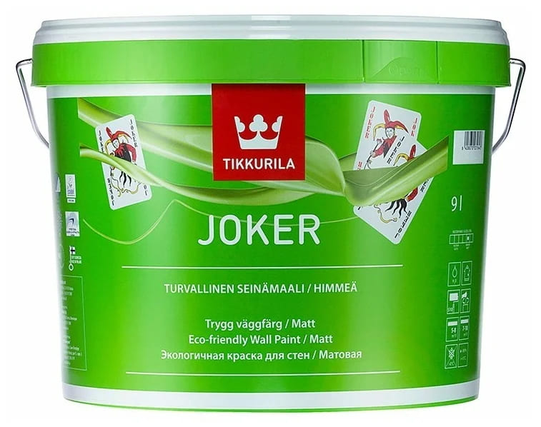 TIKKURILA JOKER краска для стен и потолков матовая 9 л База А