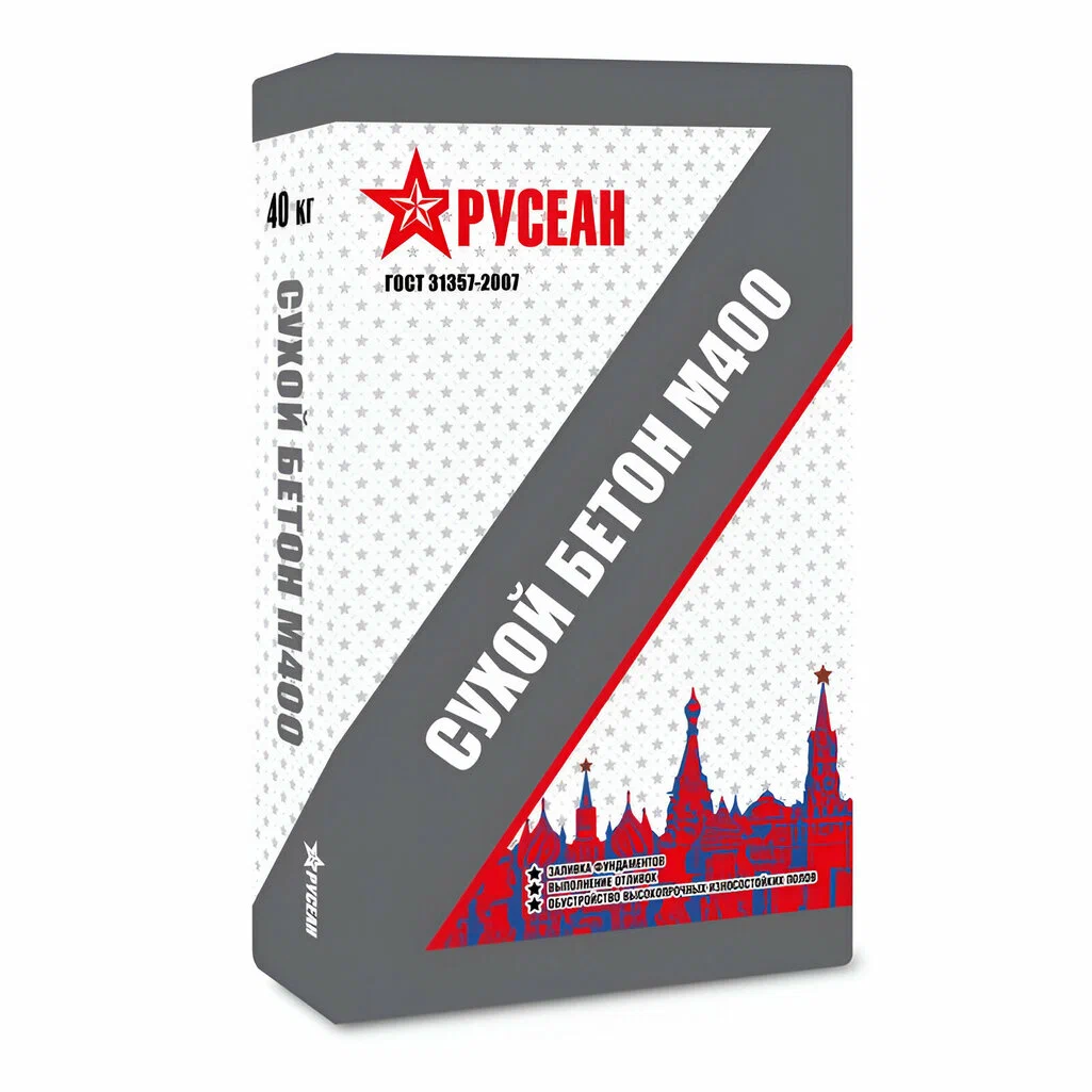 Сухой бетон М400 Русеан 40кг