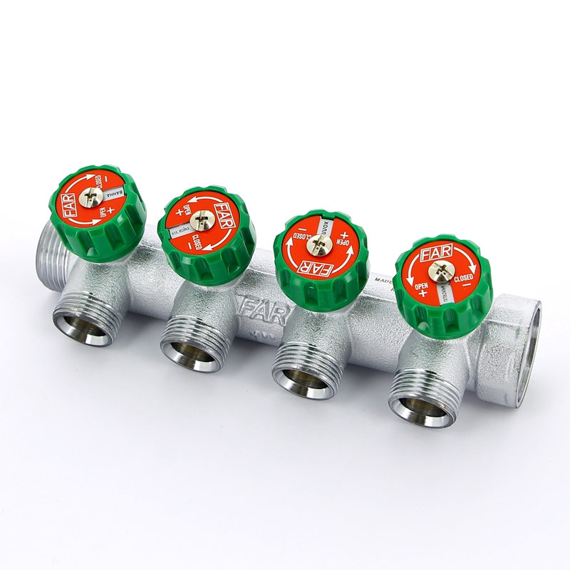 Коллектор FAR 1″x3/4″ на 4 выхода «евроконус» (ВР-НР) FK 3823 134